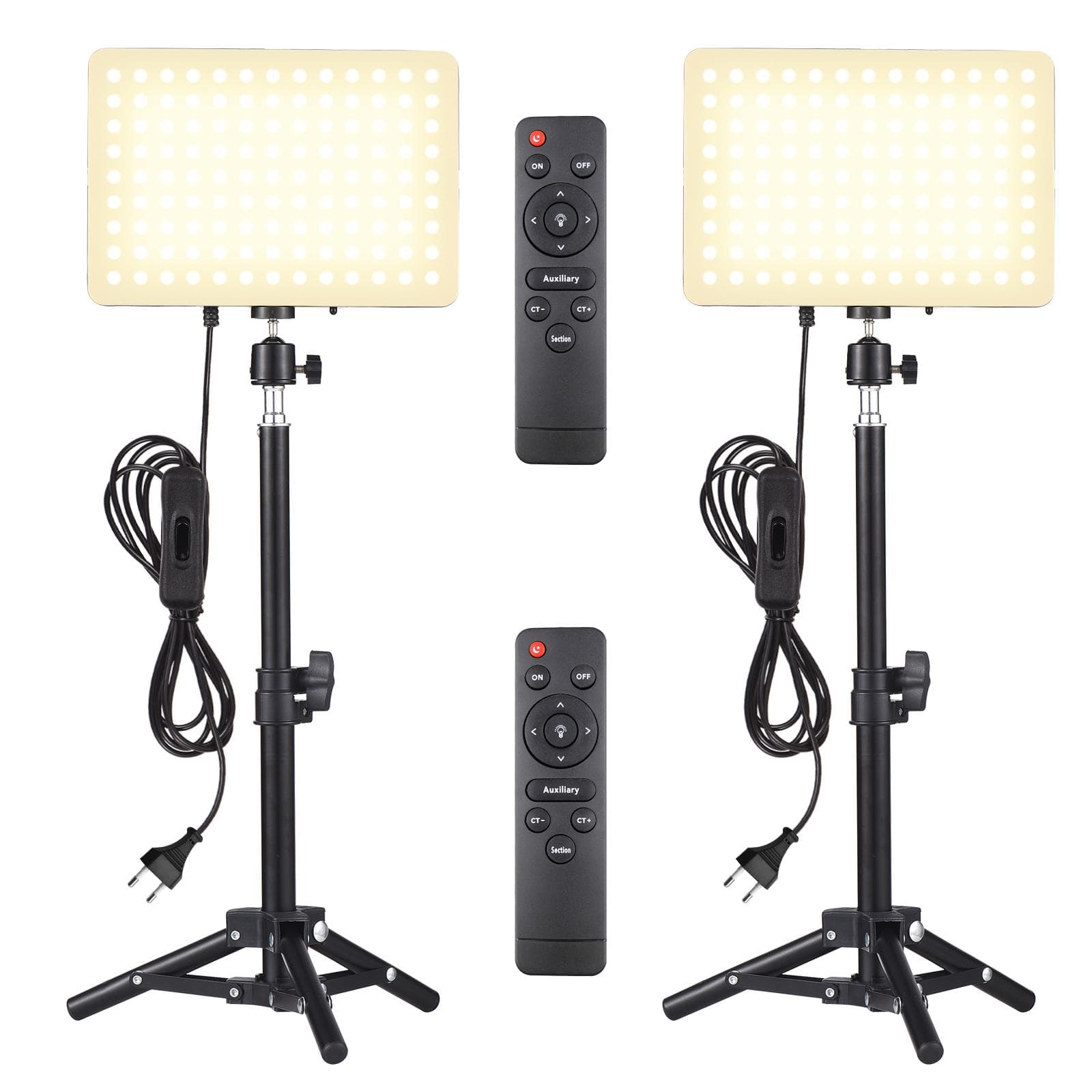 Andoer 2 Pack LED Video Light Kit 45W Photography Fill Light Panel 2800K-6500K Adjustable EU Plug