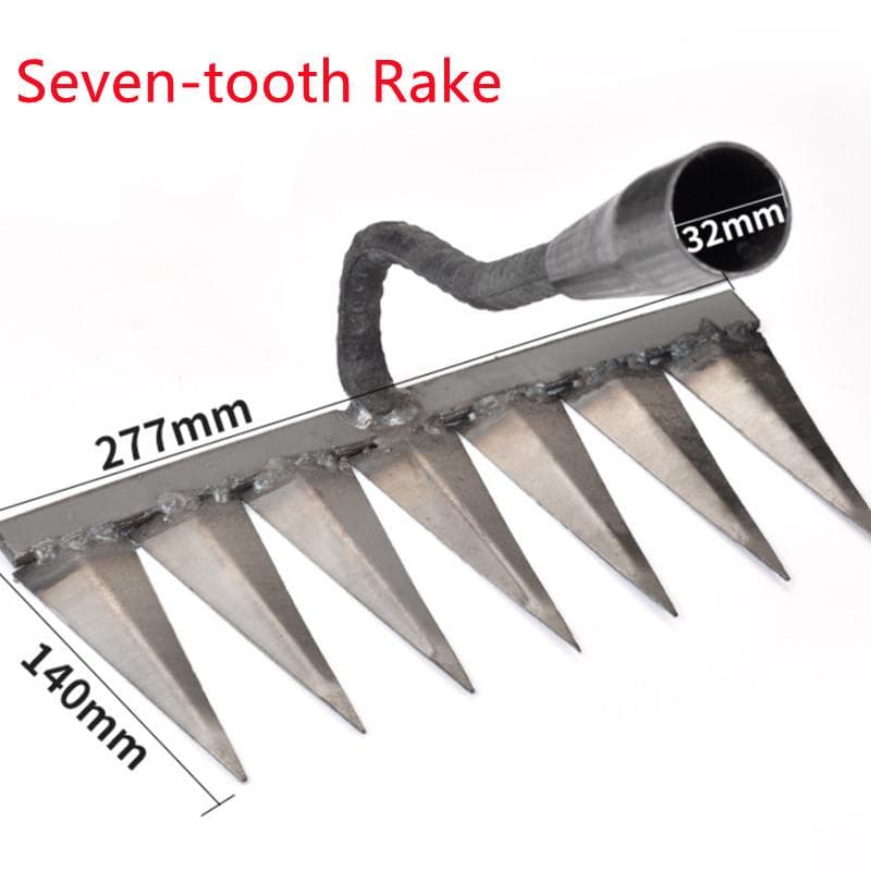 Weeding Hoe Rake Farm Tool Weeding Scarifier Artifact Agricultural Tools Six-tooth Nail Harrow Steel Harrow Gardening Weeding seven teeth