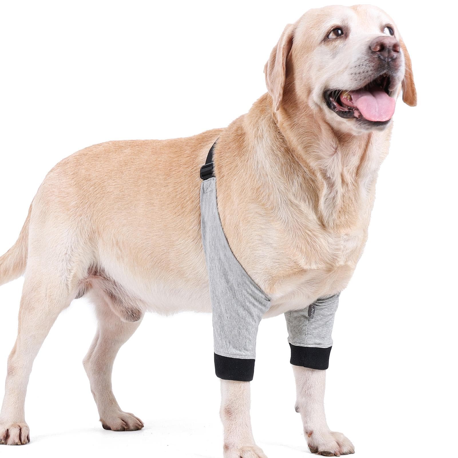 Dog Elbow Protector Front Leg Sleeve Adjustable Pet Operation Injury Recovery Protective Brace 1 Small grey