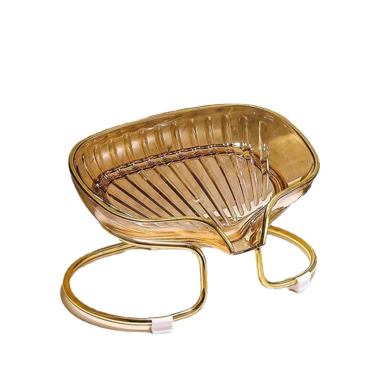 Bathroom Soap Dish Light Luxury Toilet Shower Soap Holder with Drain Water Soap Storage Case Tray Container Bathroom Gadgets yellow