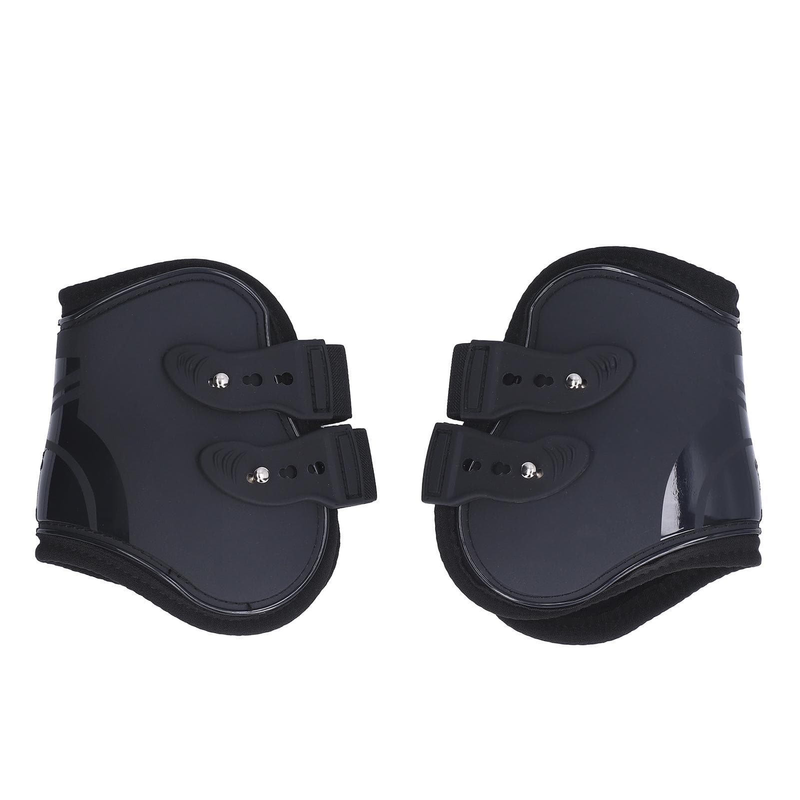 2Pcs Horse Tendon Boots Set Sturdy Adjustable PU Shell Tendon Guard Boots for HorsesBlack Hind Legs XL
