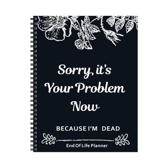 End of Life Planner Notebook A4 Size 73 Sheets Thick Paper Compact grey