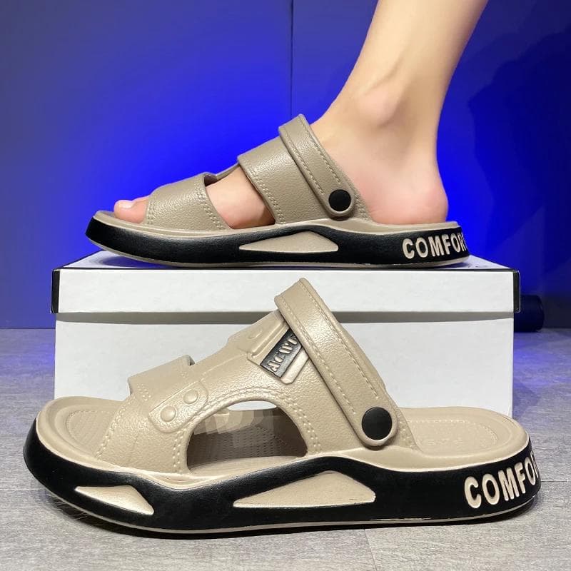 Men's Slippers Summer New Sandals EVA Light Adult Thick-soled Beach Shoes Non-slip Open-toe Sandals for Outdoor 44-45