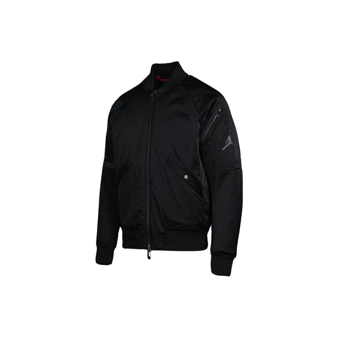 Jordan Logo Print Zip-Up Jacket Men Outerwear Black AH0687-010 XXXL