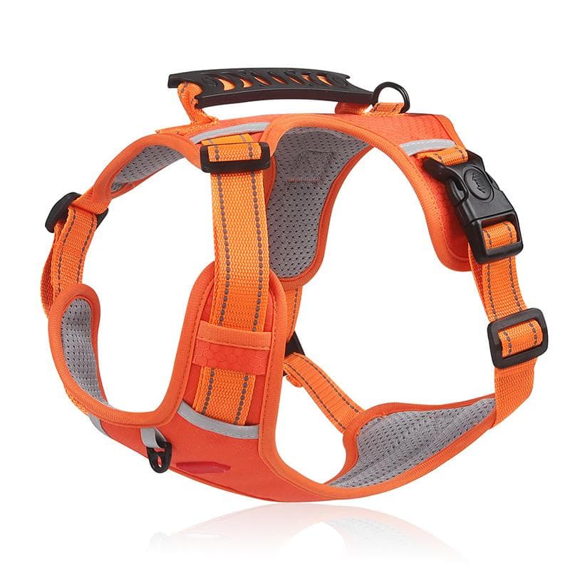 Pet Harness Leash Reflective Adjustable Breathable Safe Dog Walking Vest Belt for Travel Outdoor S(for 2-4kg) orange