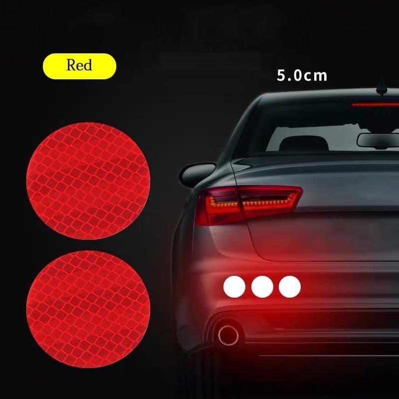 10 Pieces Car Reflective Warning Strip Decal Stickers Car Styling Self Adhesive Warning Tape Auto Accessory 10 Pieces-Round red