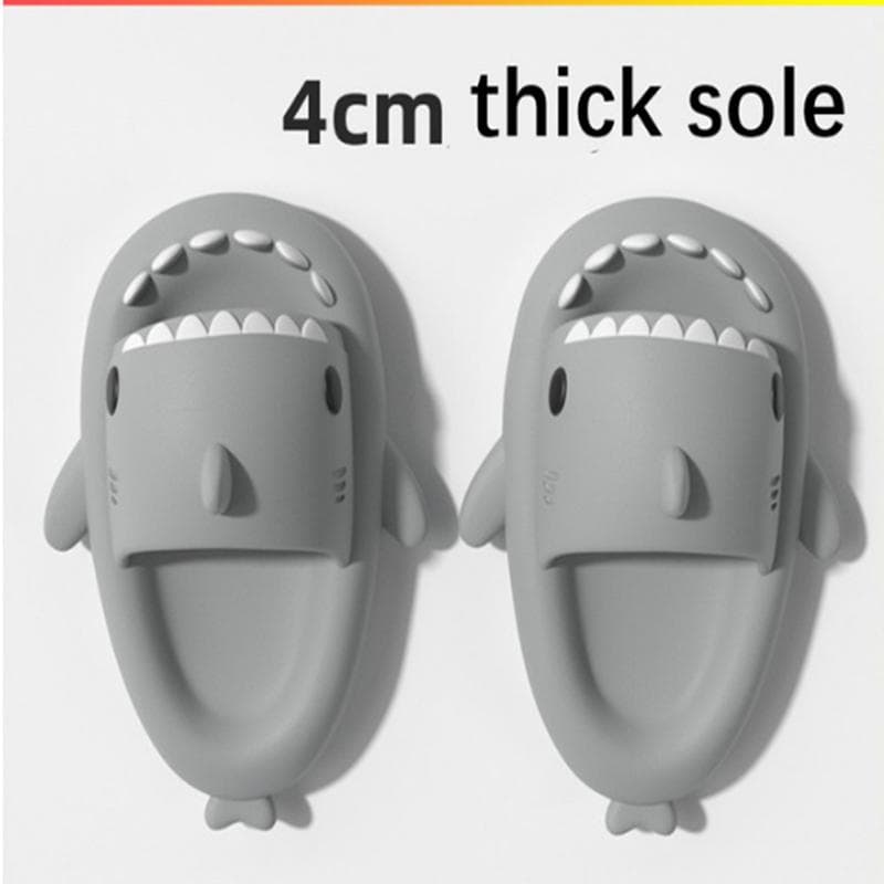 Man Women Shark Slippers Summer Home Anti-skid Solid Color Couple Parents Outdoor Cool Indoor Household Funny Slippers 36-37
