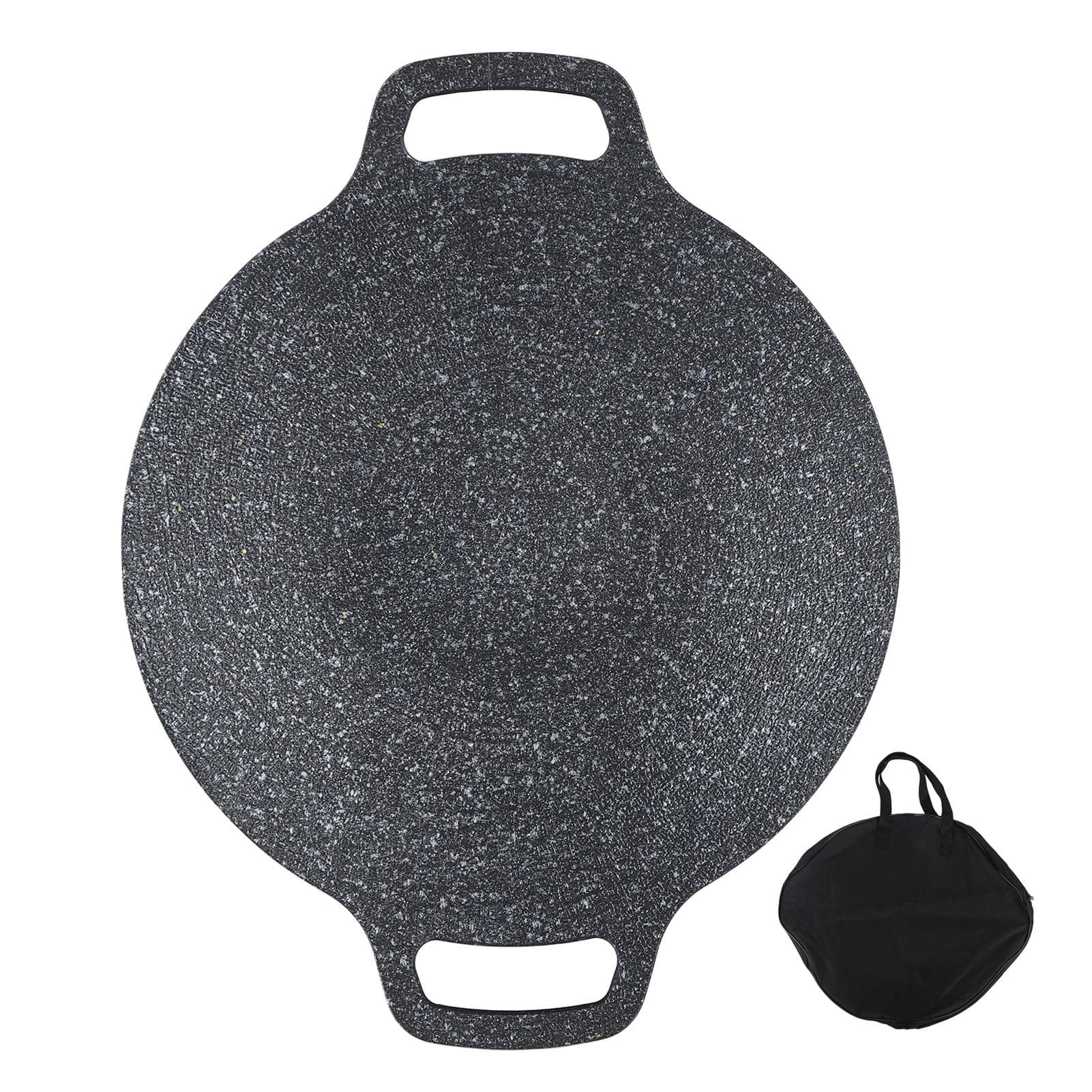 Korean Style Round Grill Pan Aluminum Nonstick Medical Stone Coating Grill Pan for Home Meats 38cm / 14.96in
