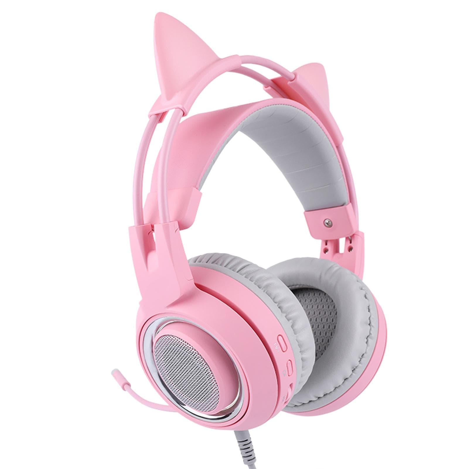 Somic Headset Microphone HeadMounted 7.1Channel Main USB Broadcast Pink Light for ESports pink