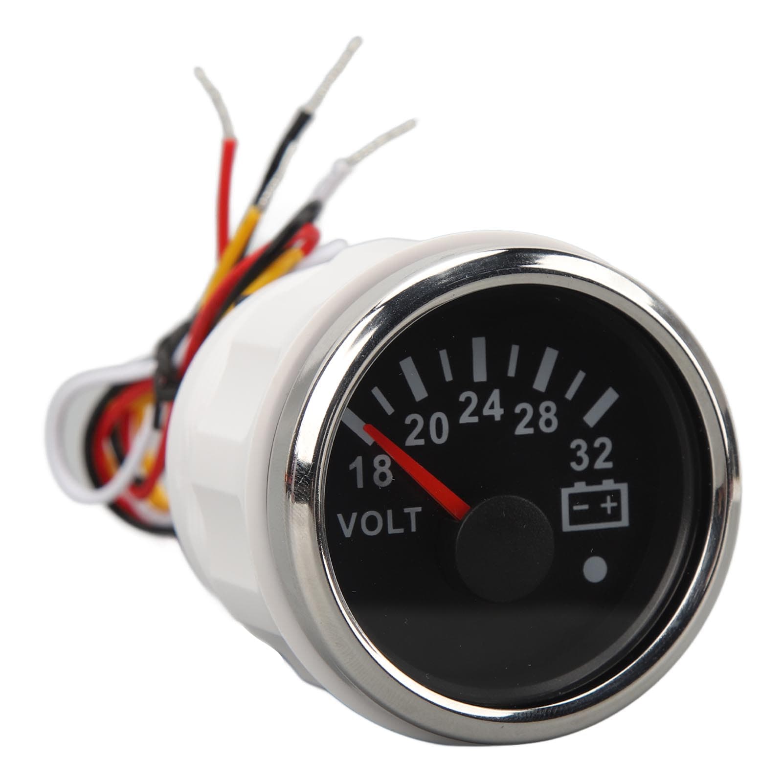 52MM Voltage Meter DC 9 to 32V Highly Accurate Fast Response Pointer Voltmeter with Backlight For black/silver