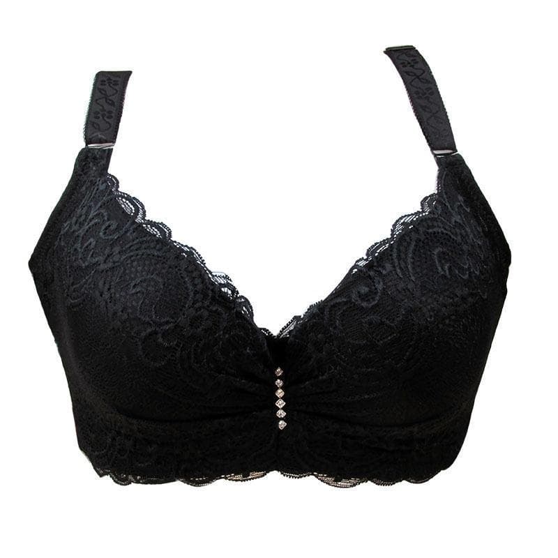 Lady Lace Bra Lingerie Underwear Push-Up Padded Underwire Sexy Brassiere Push Up Bras 100C black