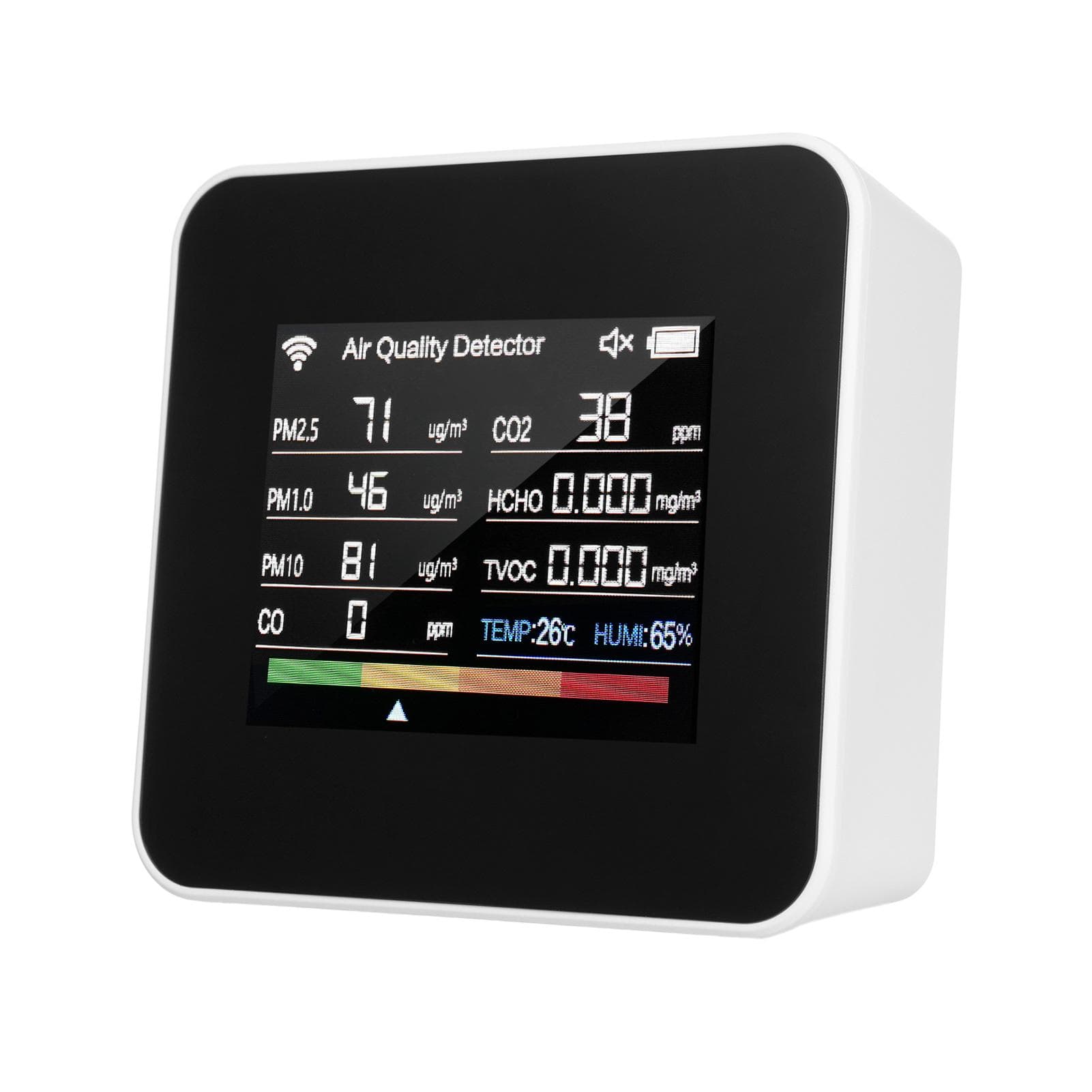 14-in-1 Indoor Air Quality Monitor Tuya WiFi Air Quality Detector Detects CO₂ CO TVOC HCHO white