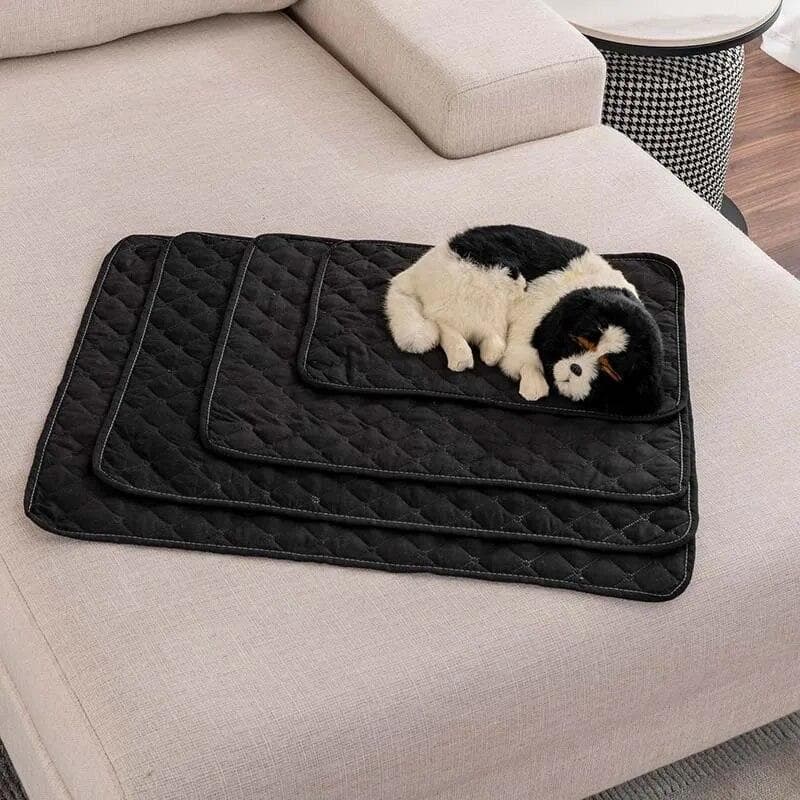 Pet Bed Mat Reusable Dog Diaper Cover Washable Sofa Cover Furniture Protector Blanket for Pets Cat Car Seat Cover L black