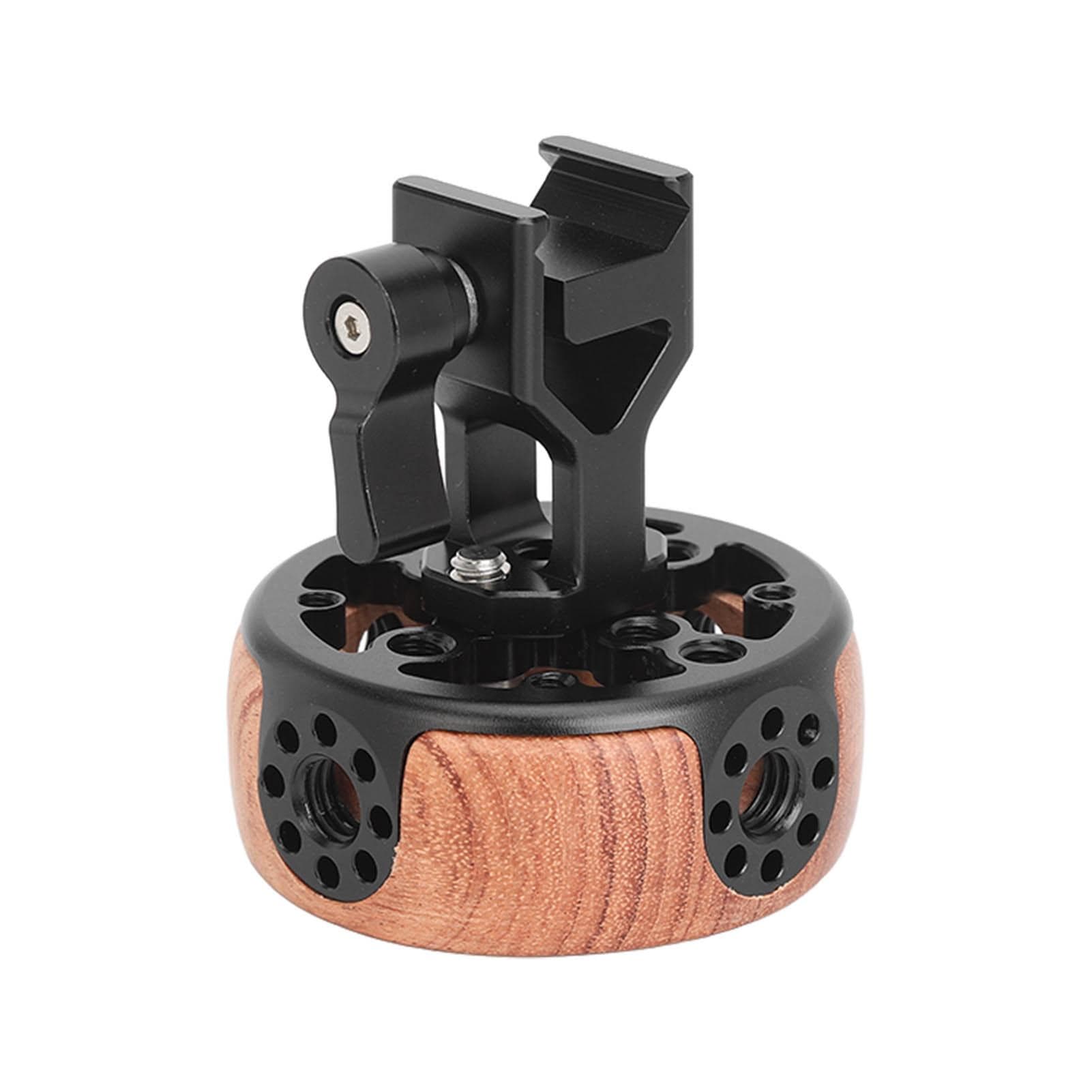 Round Side Camera Handle Handgrip Wooden Quick Release NATO Rail Rod Clamp for SLR Camera