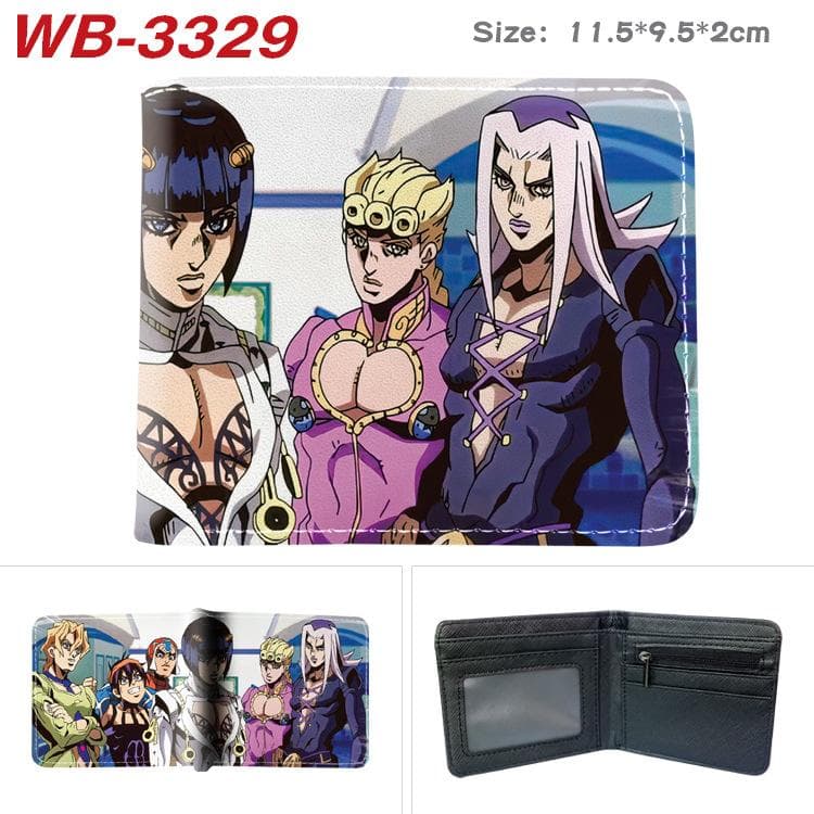 JoJo's Bizarre Adventure Wallet PU Leather Bi-Fold Purse With Coin Pocket Card Holder 2 fold
