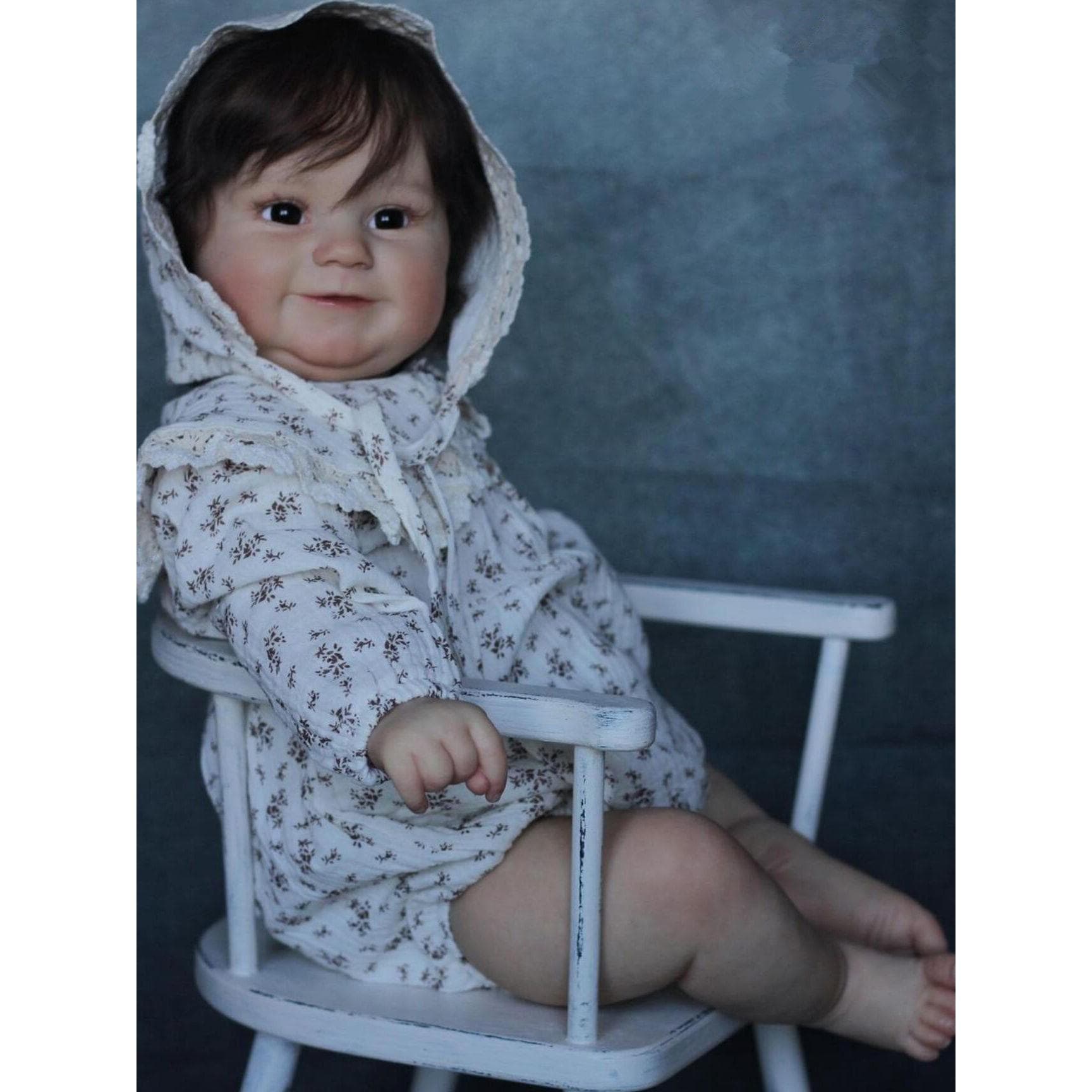 3D-paint Skin Bebe Reborn With Vein 60 CM Silicone Baby Doll Toy Maddie For Girl Smiling Toddler Lifelike with Cloth Body Finished doll