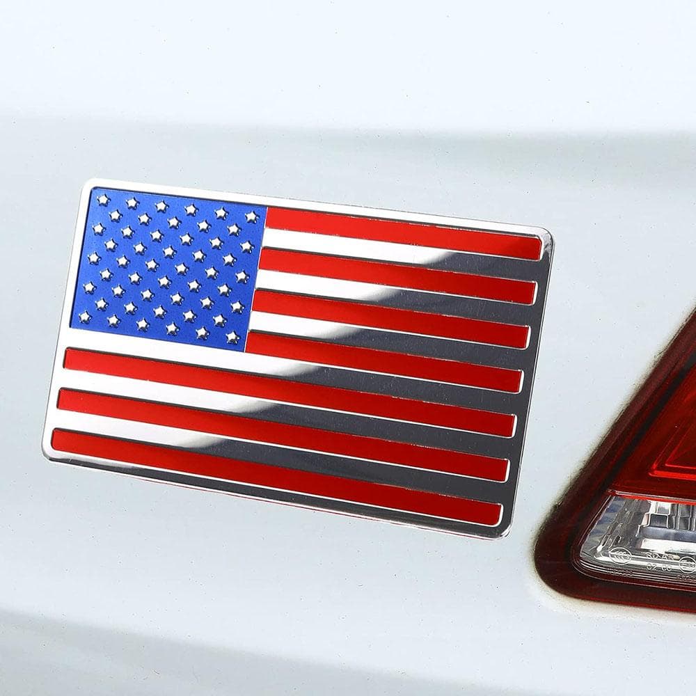 2Pcs Car 3D Metal USA Flag Stickers American Decals Trim Body Emblem Accessories