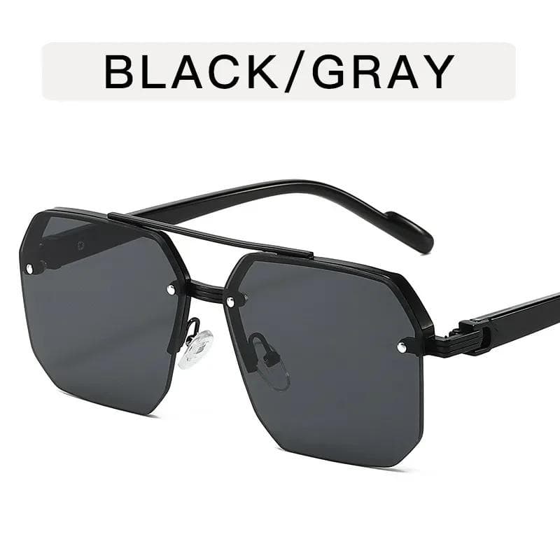 New Gradient Sunglasses for Men Fashion Metal Big Frame UV400 Luxury Brand Design Sun Glasses Homme Eyewear