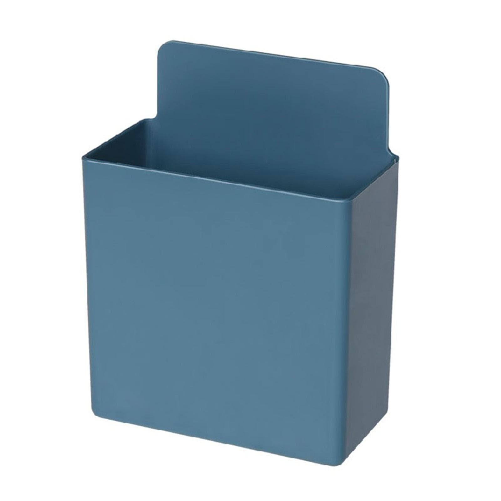Wall Mounted Storage Container Multifunctional Space Saving ABS Waterproof Punch Free Wall Mounted navy blue