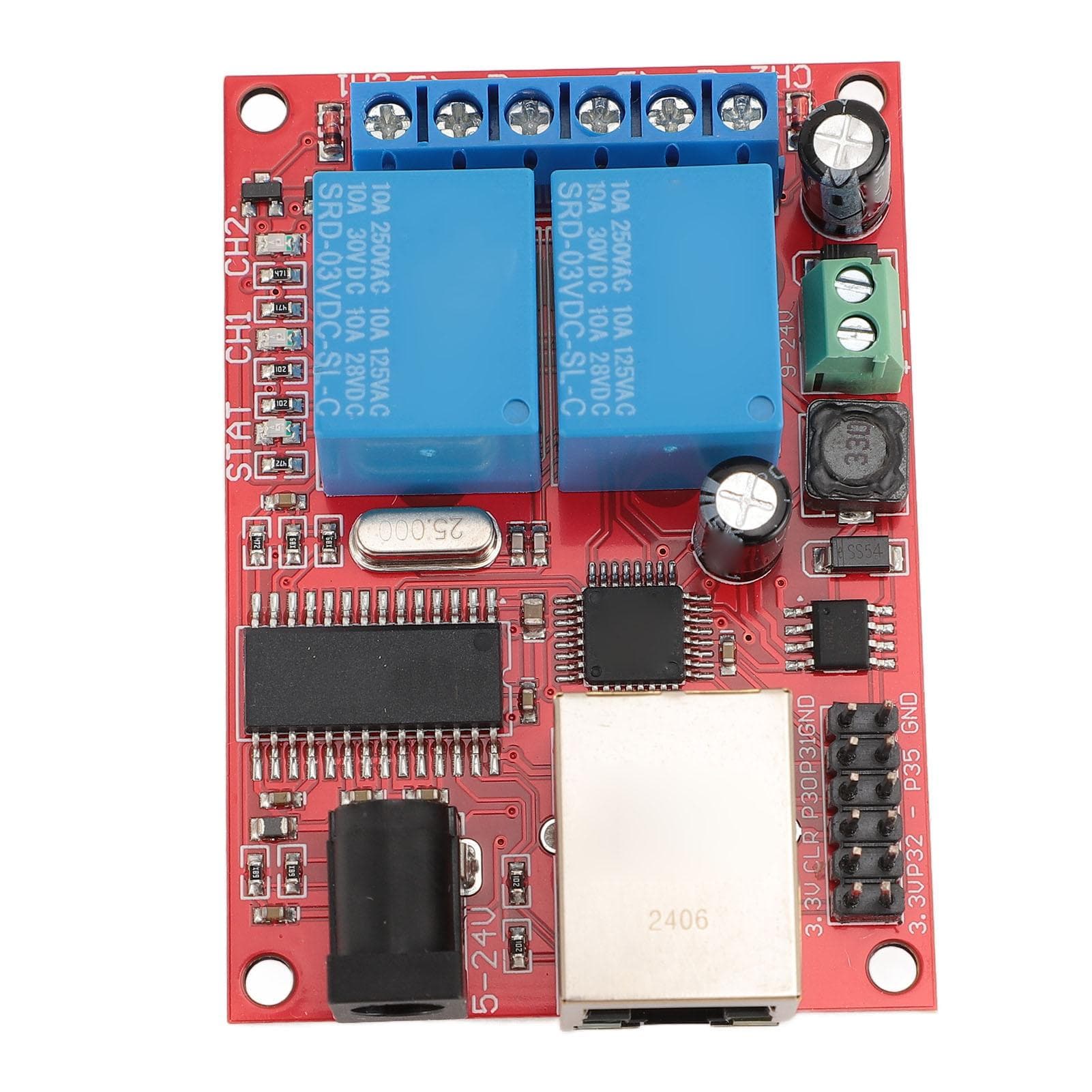 LAN Ethernet 2 Way Relay Board Delay Switch TCP UDP Controller Module WEB Server Relay Board