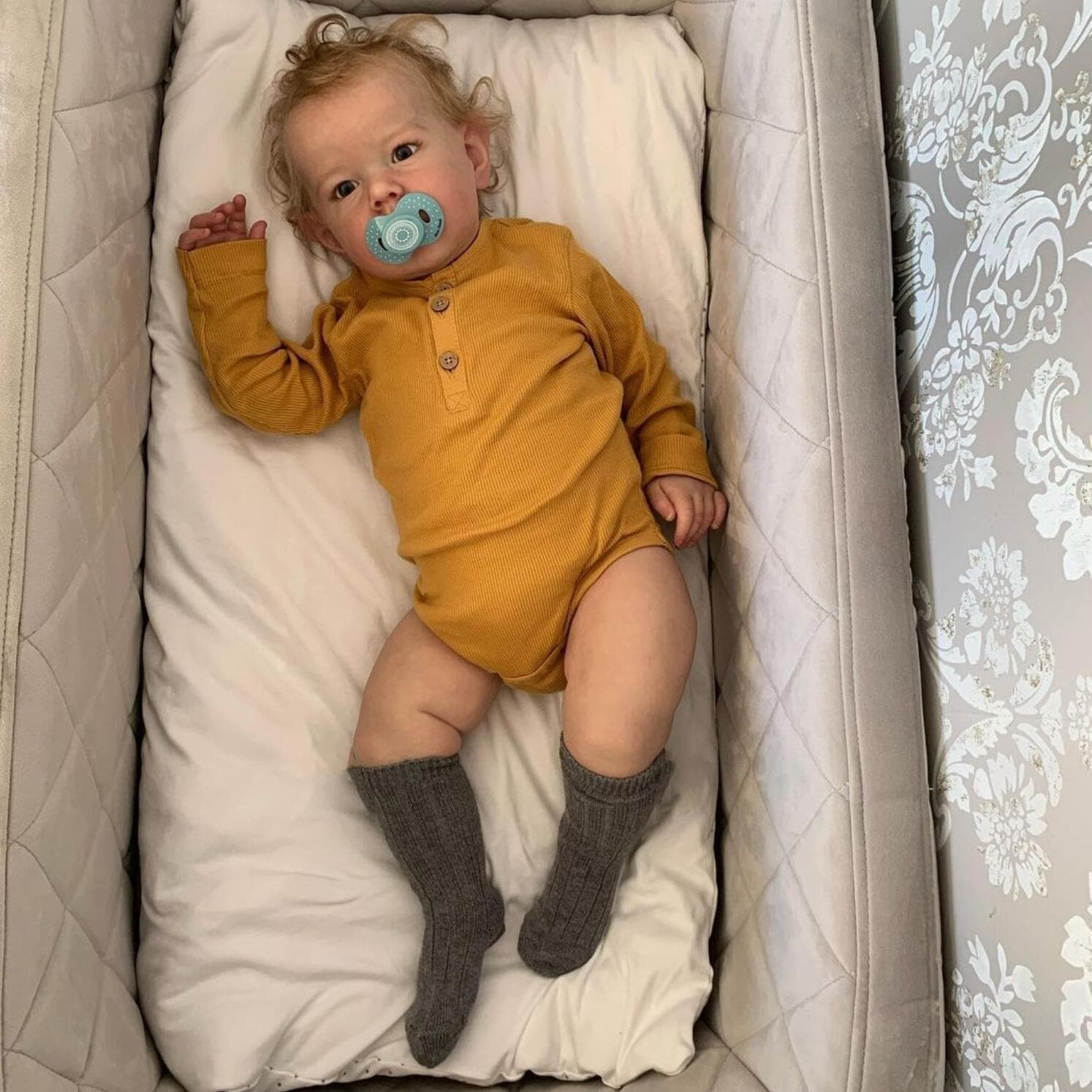 55cm 3D Skin Handmade Soft Cloth Body Reborn Liam Babies Doll Toy For Girl Realistic Blonde Toddler Boy For Kids Gift