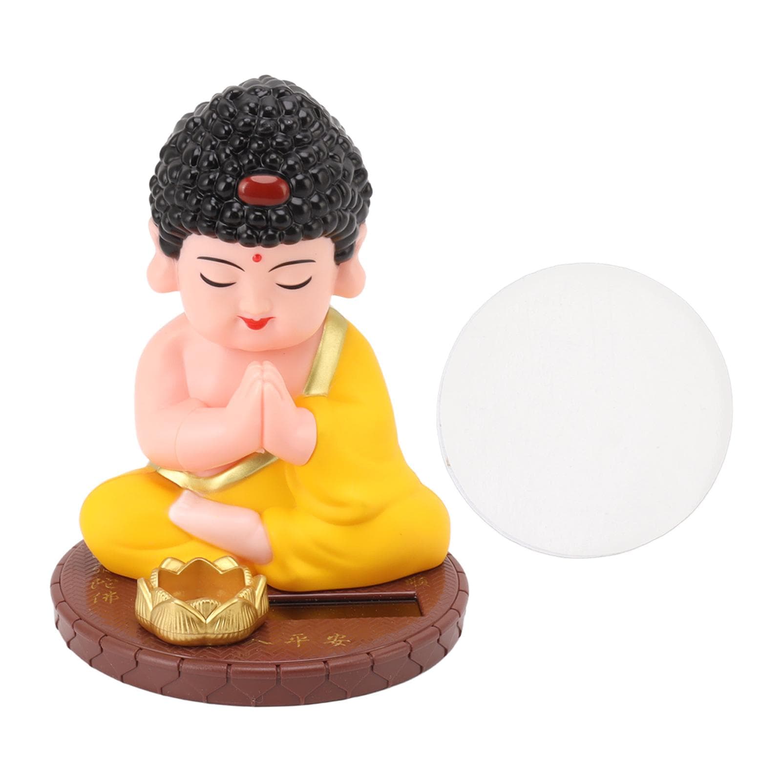 Monk Decoration Auto Nodding Buddha Statue Figurine with Solar Panel for Home Car Ornaments