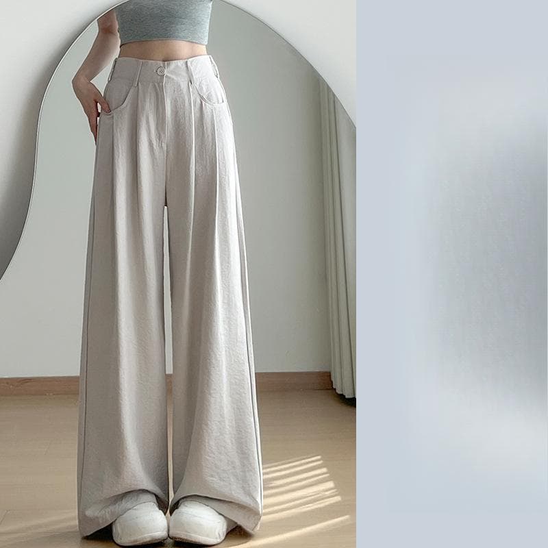 Suit Pants Children's Summer Thin New High Waist Loose Drape Casual Thin Wide Leg Pants XL
