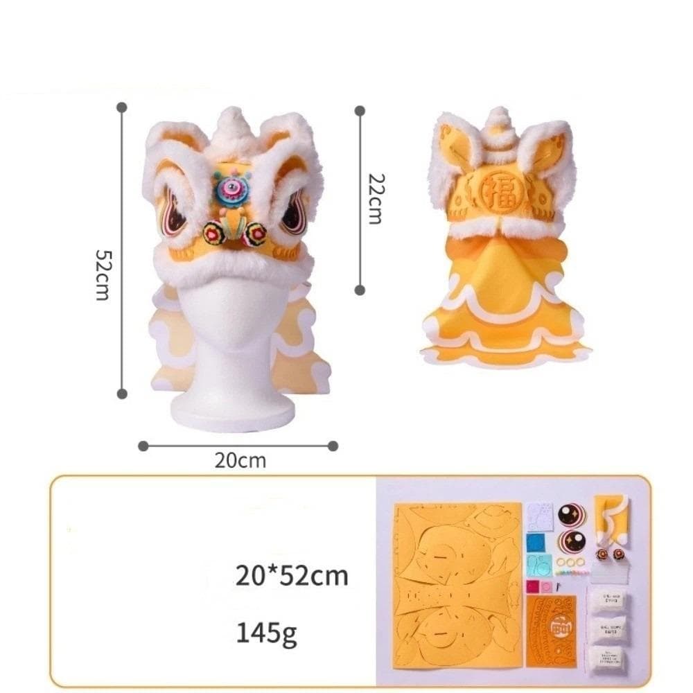 DIY Material Package Handmade Headwear Plush Festival Hat New Lion Dance Hat New Year yellow