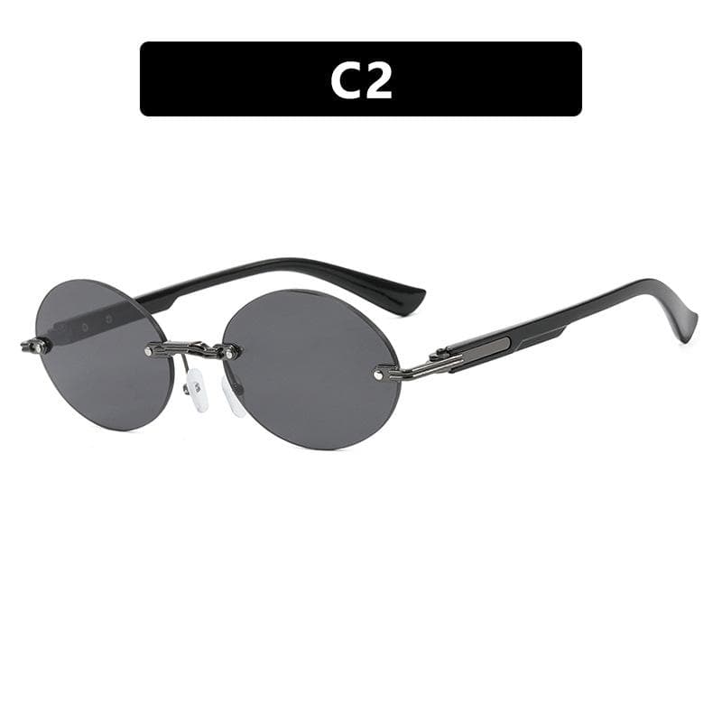 Ladies' glasses, rimless trimmed oval sunglasses