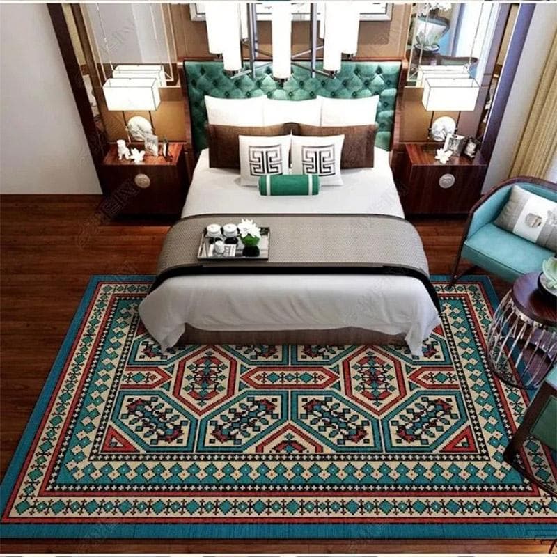 Persian Carpet Large Area Rugs Living Room Crystal Carpet  Indoor Welcome Mat Coffee Table Carpet Ethnic Style Bedside Rug Dust Mat 60*90cm