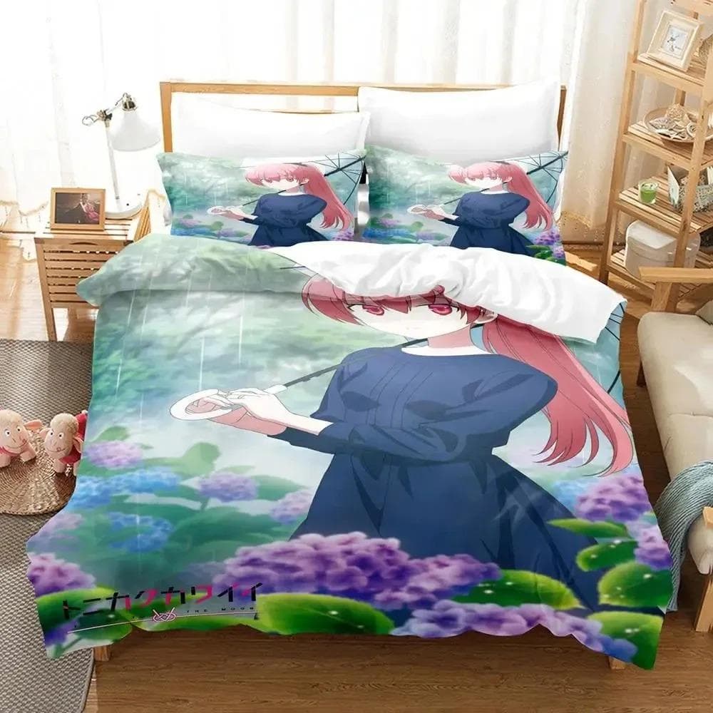 Anime TONIKAWA Over The Moon For You Bedding Set Duvet Cover Bed Set Quilt Cover Pillowcase Comforter king Queen Size Boys Adult EU single(135x200cm)