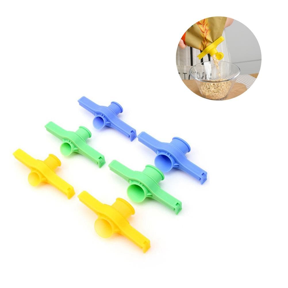 Random Food Bag Sealing Clips Striping with Discharge Nozzle Sealing Clamps Seasoning Bag Tools