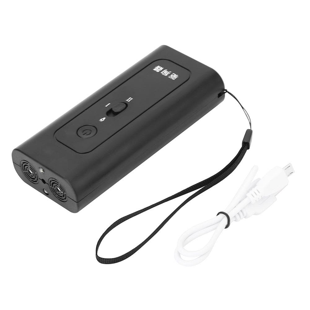 Black Ultrasonic Dog Repeller Anti Barking Stop Bark Training Device with Charging Cable