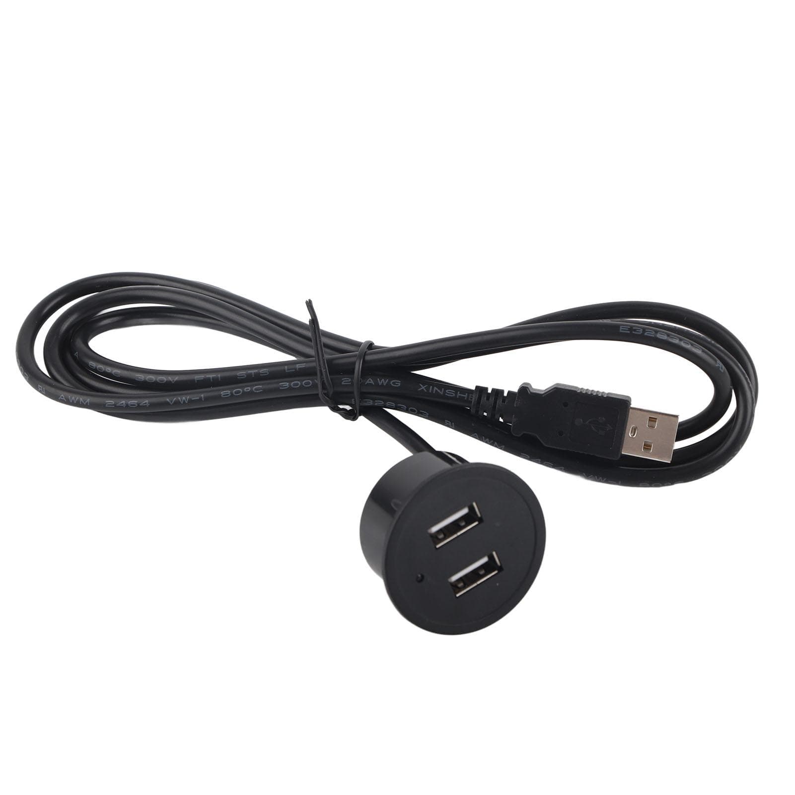 2 USB Charging Socket with 1.5m Cable Embedded Installation 5V 1A Multipurpose for Mobile Phone