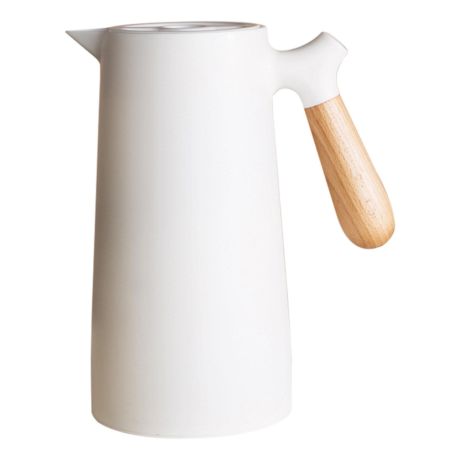 Insulated Vacuum Kettle Pot for Tea Water and Coffee Glass Liner Multiple Layers for Home Camping white
