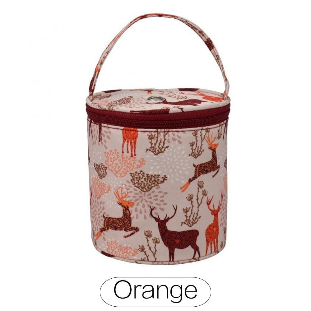 1Pcs Short Wool Storage Bag Crochet Tool Portable Bag Round Yarn Holder Crochet Hook Bags for Yarns Carrying Projects Knitting Needles One Size orange