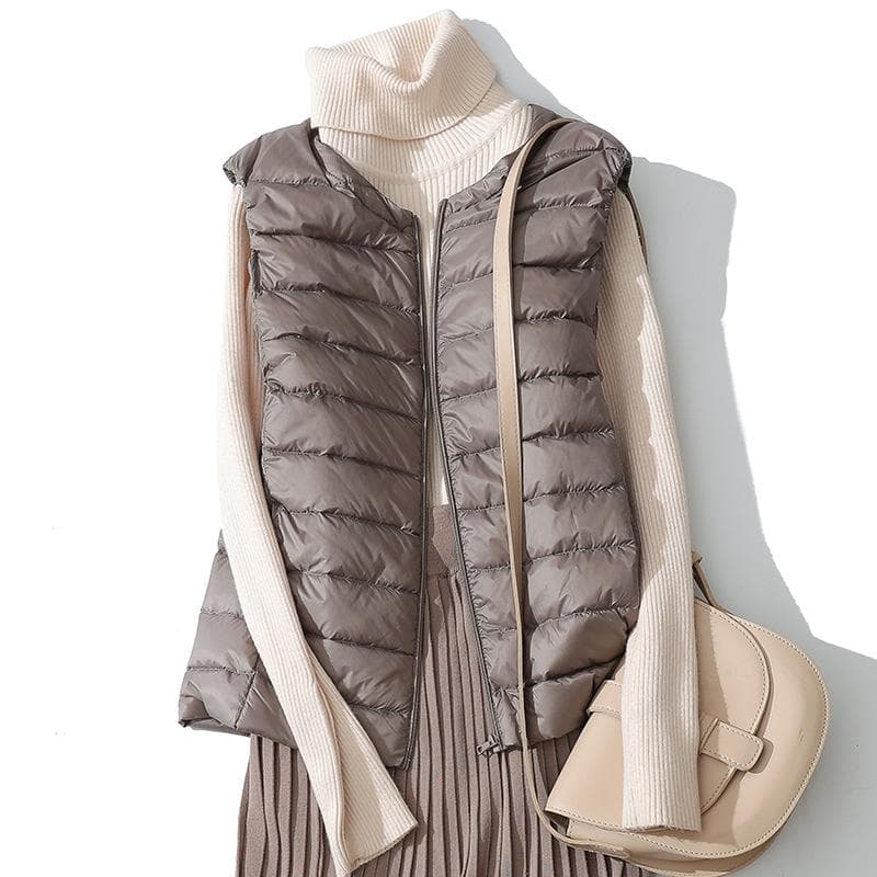 Women's Ultra Light Down Vest Lightweight Waistcoat Female Windproof Warm White Duck Down Sleeveless Down Jacket Coat XXL