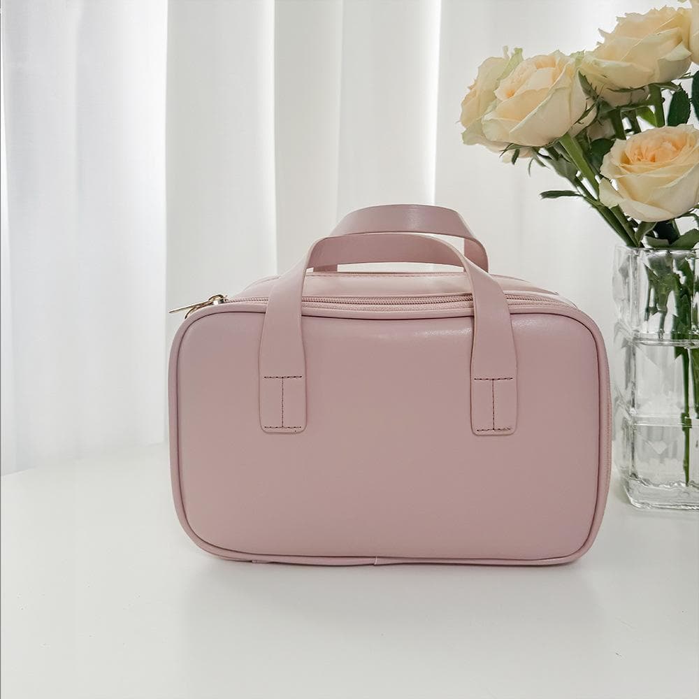 Premium Makeup Bag Women's Portable Toiletry Tote Bag pink