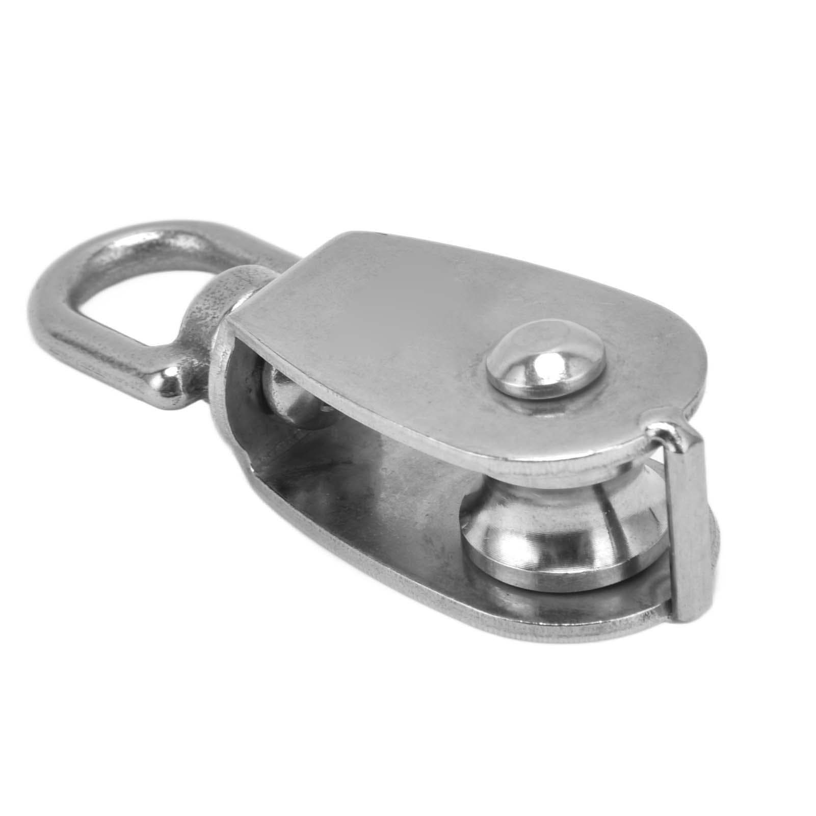 1Pcs 304 Stainless Steel Single Pulley Lifting Pulley Traveling Rope Pulleys M20 silver