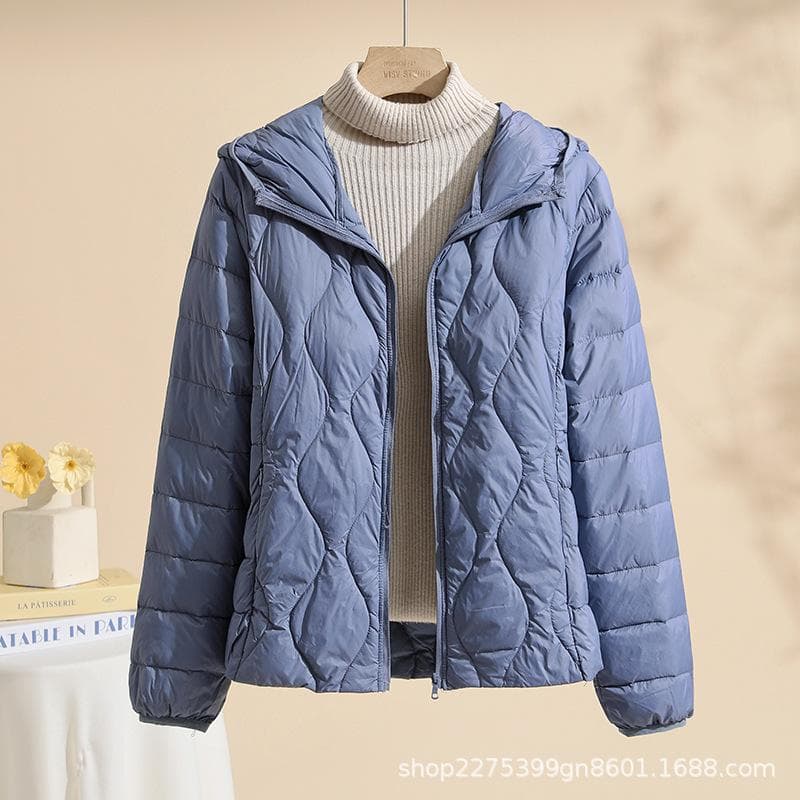 Autumn and Winter New Light and Thin Women's Down Jacket Hooded Warm Thin Large Size Jacket 4XL