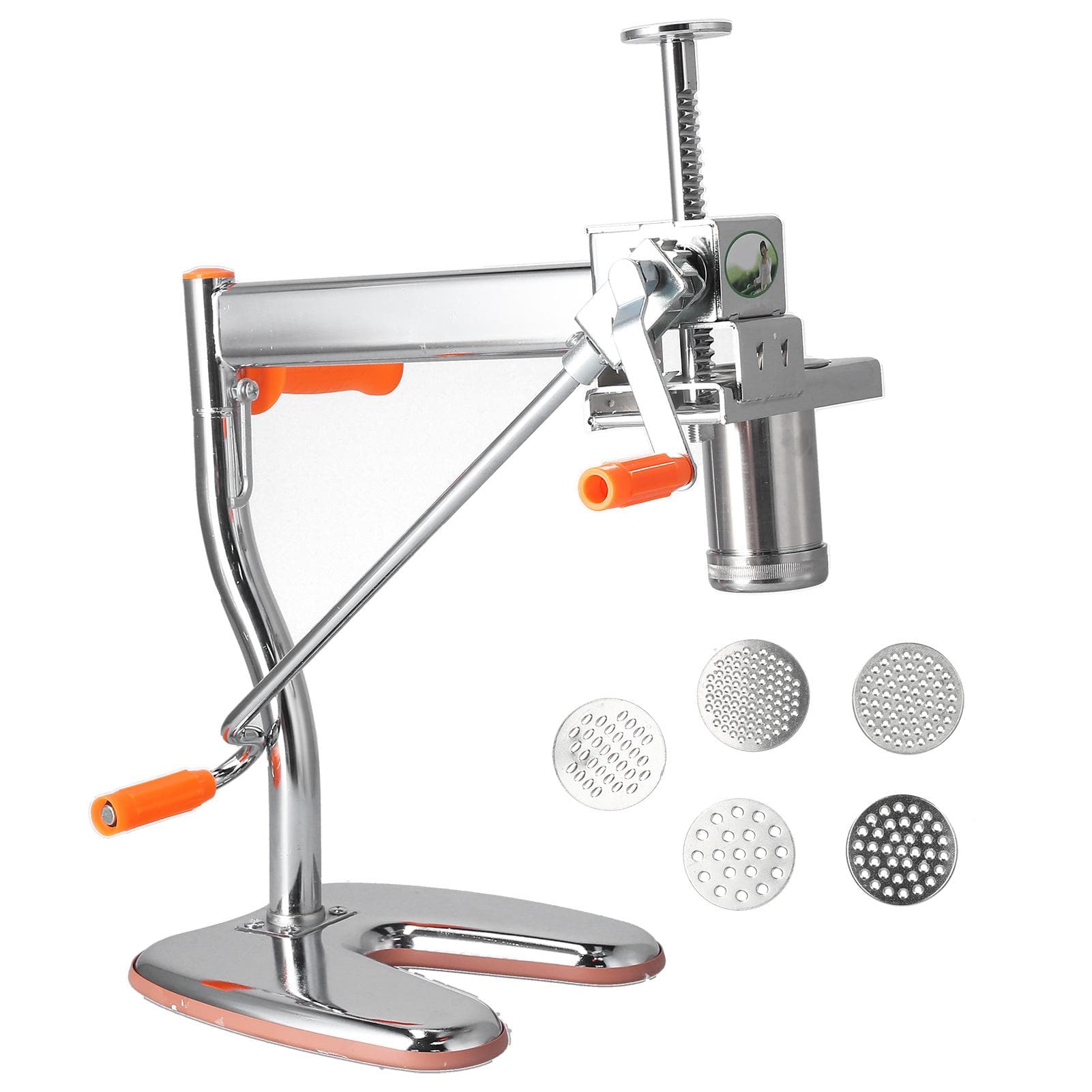 Home Manual Noodle Maker Stainless Steel Pasta Press Making Machine with 7 Noodle Molds Kitchen