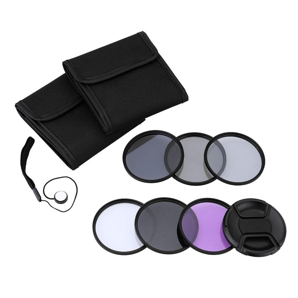 62/67/55/52/58/77mm UV+CPL+FLD+ND (ND2 ND4 ND8) Photography Filter Kit Set Ultraviolet Circular-Polarizing 55mm