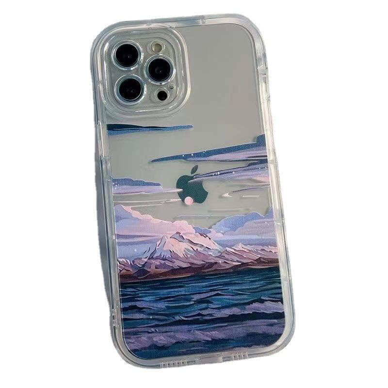 Sunset Sunset Scenery Suitable for Apple 16promax Mobile Phone Case IPhone 14/15 Transparent 13 Protective Case Apple 14pro