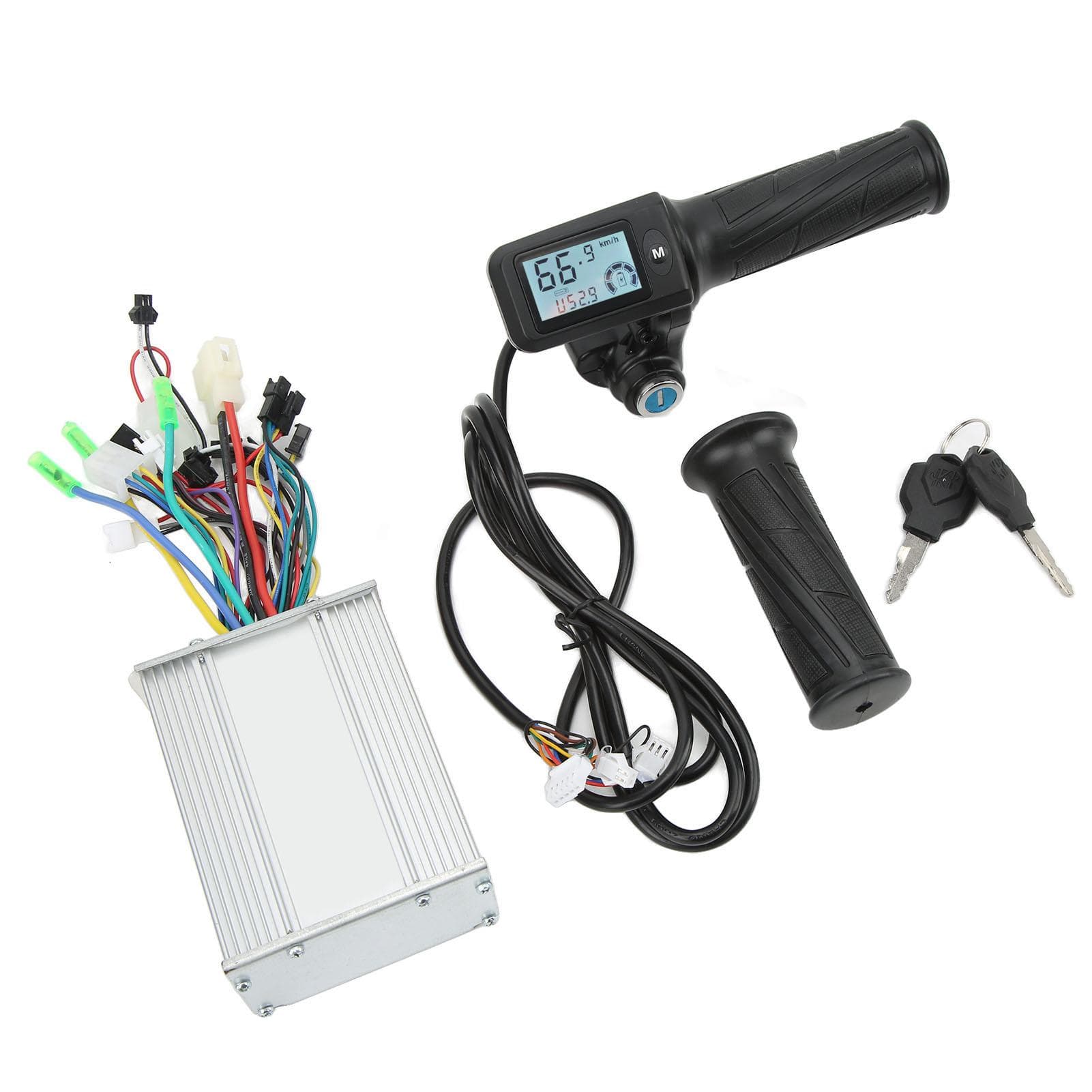 Electric Bicycle Controller Kit 450W Brushless Controller LCD Display Meter with Throttle Grip Lock