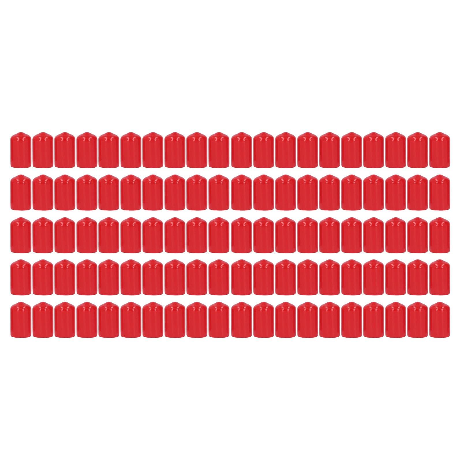 100Pcs End Cap Cover PVC Round Flexible Flame Retardant Screw Thread Protector Red 18mm