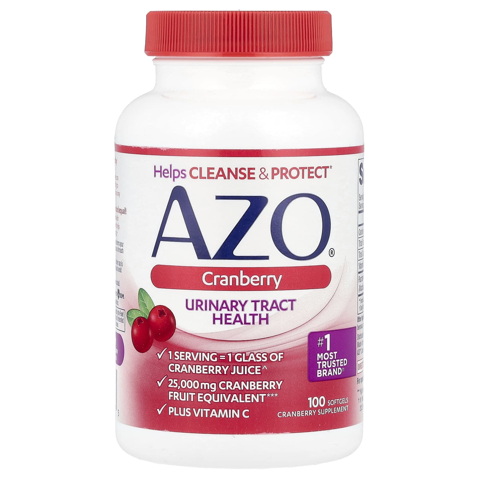 AZO, cranberry, urinary tract health, 100 softgels