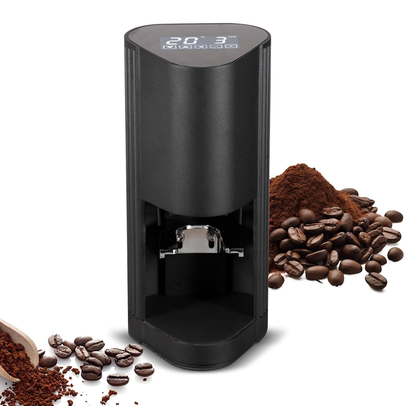 Automatic Espresso Tamper with Digital Display Touchscreen 5-30KG Powder Pressing Pressure EU plug black