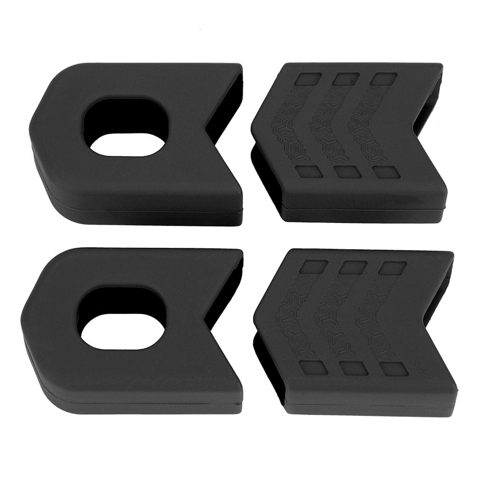 1 Piar Silicone Bicycle Crank Protection Sleeve Arm Protector Bike Accessory (Black)