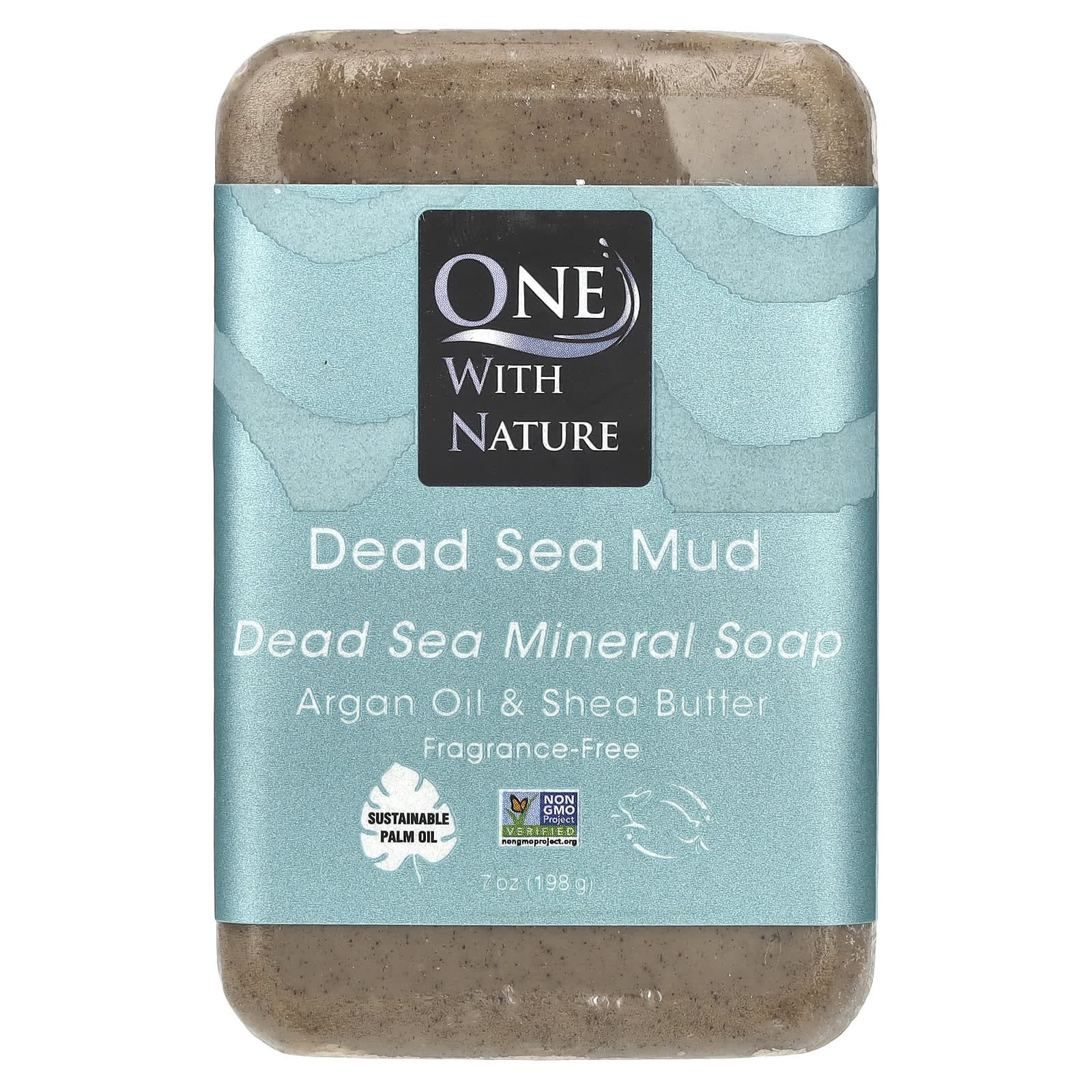 One with Nature, Triple Milled Mineral Soap Bar, Dead Sea Mud, Unscented, 7 oz (200 g)