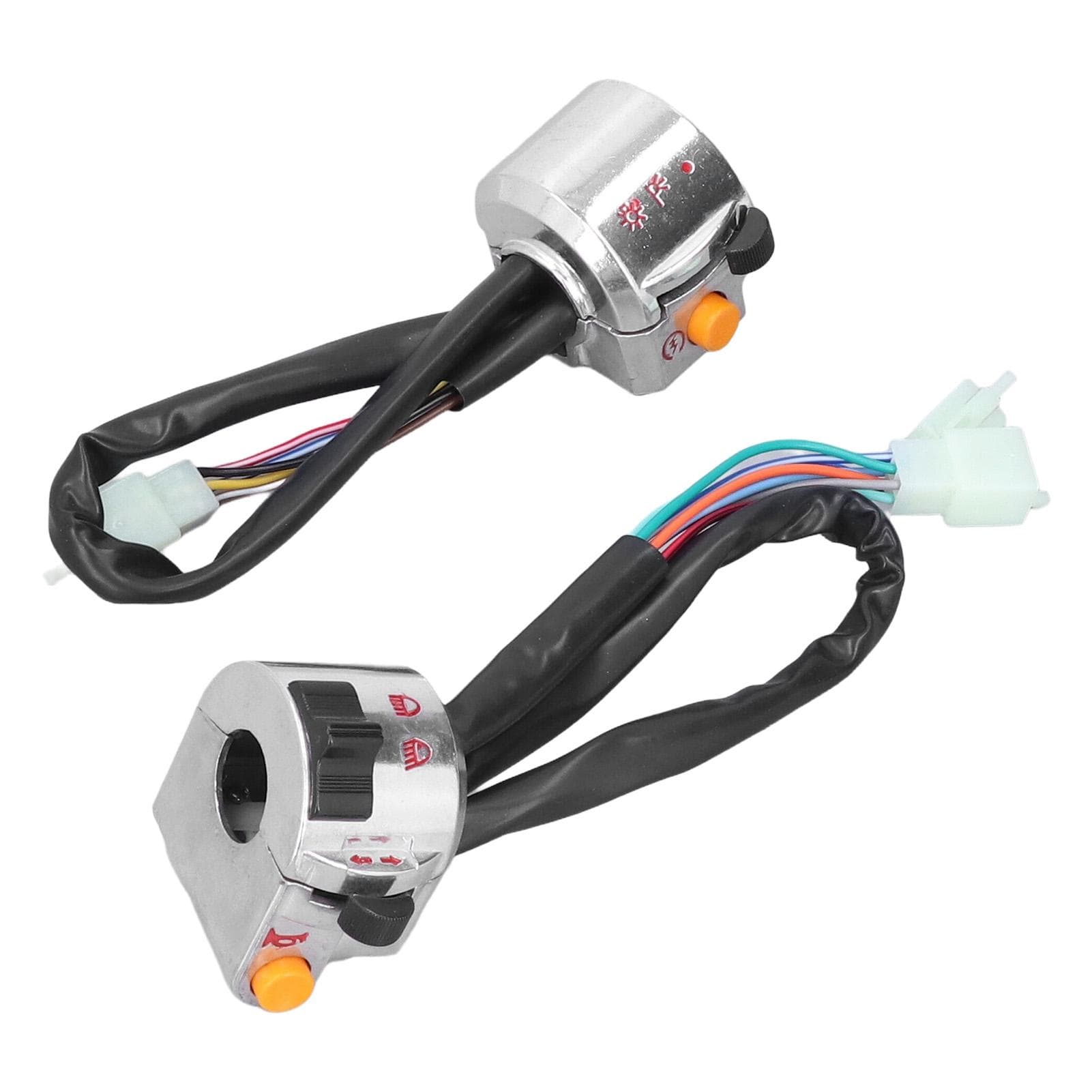 Pair Motorcycle Handlebar Switch Assembly Universal for 50cc 22mm Handle Grip Scooter Disc Brake